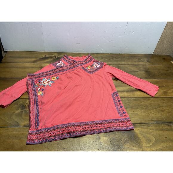 Johnny Was Sweater Women Small Coral Embroidered Jacket Open Cardigan Shrug Boho - Picture 7 of 14